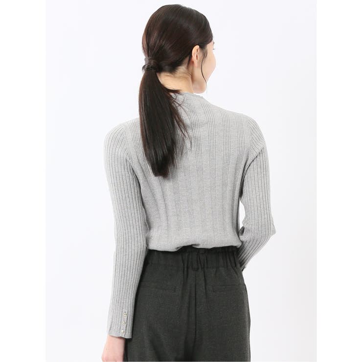 ハンドウォッシャブル ラメリブ ハイネック ニットプルオーバー | TAKA-Q WOMEN | 詳細画像13 