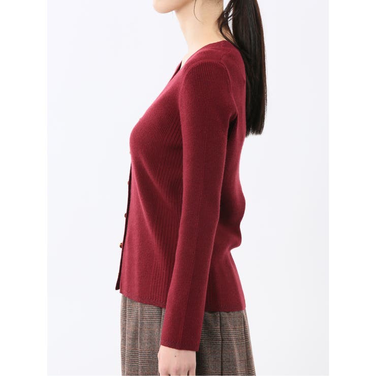 ハンドウォッシャブル ラメリブ Vネック ニットカーディガン | TAKA-Q WOMEN | 詳細画像25 