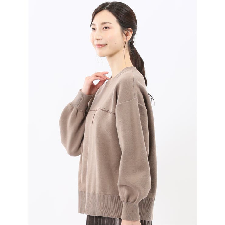 ロゴ刺繍 スエットライク ニットプルオーバー | TAKA-Q WOMEN | 詳細画像21 