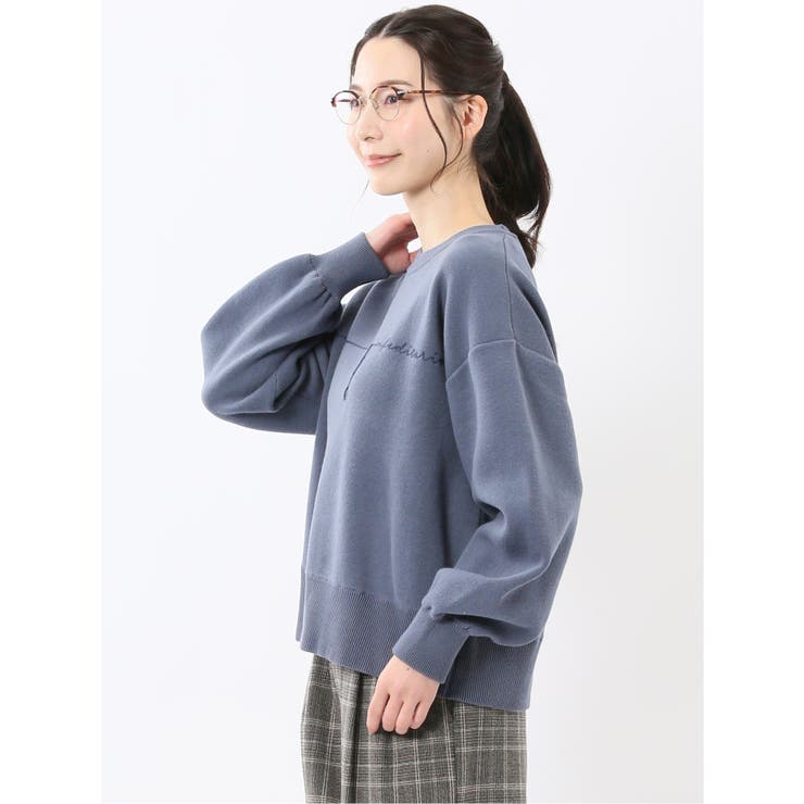 ロゴ刺繍 スエットライク ニットプルオーバー | TAKA-Q WOMEN | 詳細画像31 
