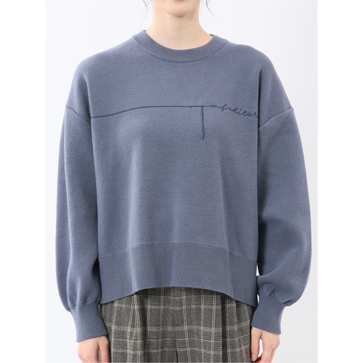 ロゴ刺繍 スエットライク ニットプルオーバー | TAKA-Q WOMEN | 詳細画像35 