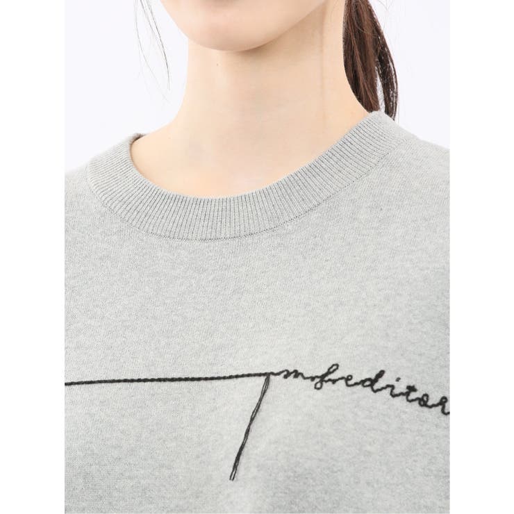 ロゴ刺繍 スエットライク ニットプルオーバー | TAKA-Q WOMEN | 詳細画像9 