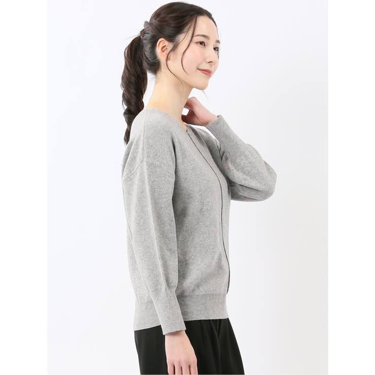 ハンドウォッシャブル センターハギ Vネック ニットプルオーバー | TAKA-Q WOMEN | 詳細画像13 