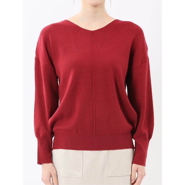 ハンドウォッシャブル センターハギ Vネック ニットプルオーバー | TAKA-Q WOMEN | 詳細画像33 