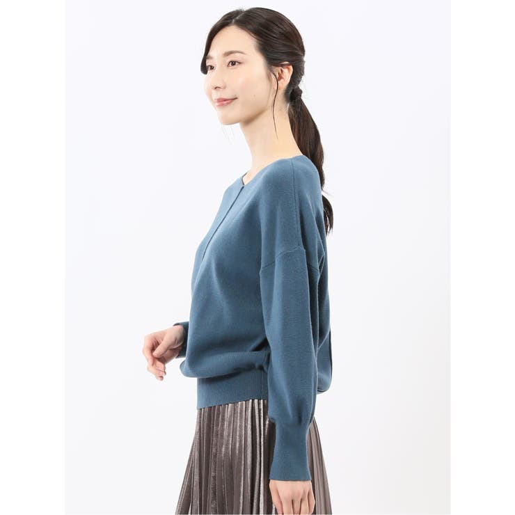 ハンドウォッシャブル センターハギ Vネック ニットプルオーバー | TAKA-Q WOMEN | 詳細画像38 