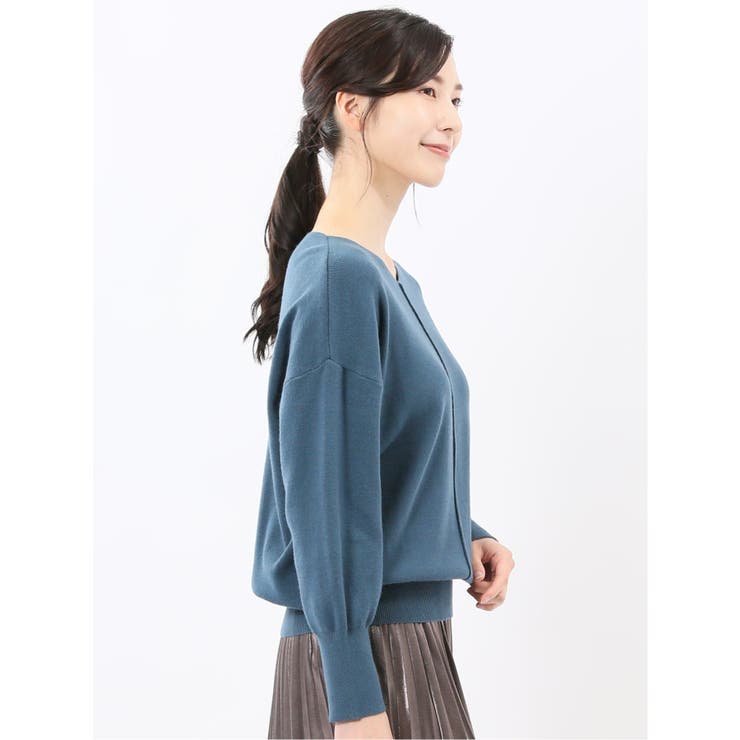 ハンドウォッシャブル センターハギ Vネック ニットプルオーバー | TAKA-Q WOMEN | 詳細画像40 