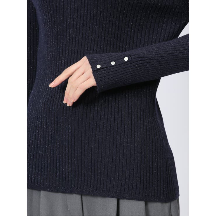 ラメリブニット ハイネックプルオーバー | TAKA-Q WOMEN | 詳細画像42 