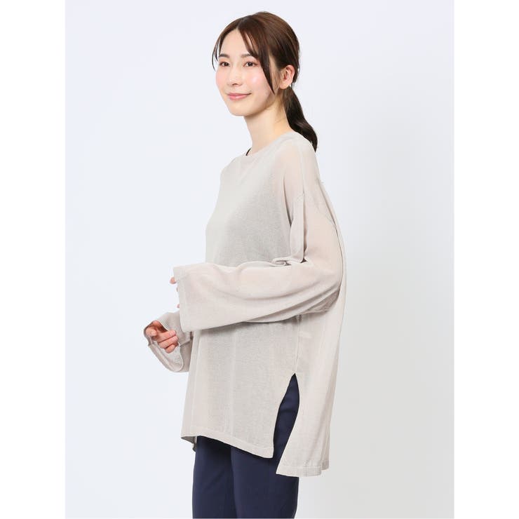 ハンチ/HUNCH 無地 オーバーサイズ シアーニット | TAKA-Q WOMEN | 詳細画像15 