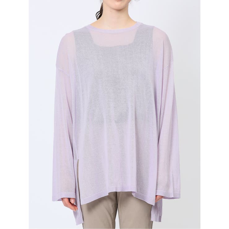 ハンチ/HUNCH 無地 オーバーサイズ シアーニット | TAKA-Q WOMEN | 詳細画像5 