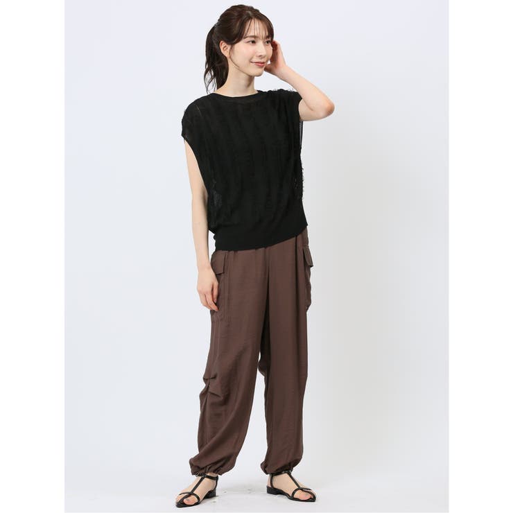 ハンチ/HUNCH 前後2WAY フリンジ ニットベスト[品番