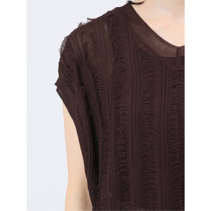 ハンチ/HUNCH 前後2WAY フリンジ ニットベスト[品番：TKQJ0025939