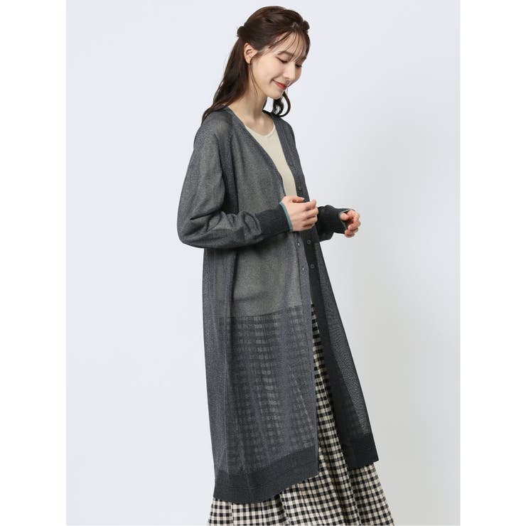 ハンチ/HUNCH ラメシアー ロングカーディガン | TAKA-Q WOMEN | 詳細画像4 