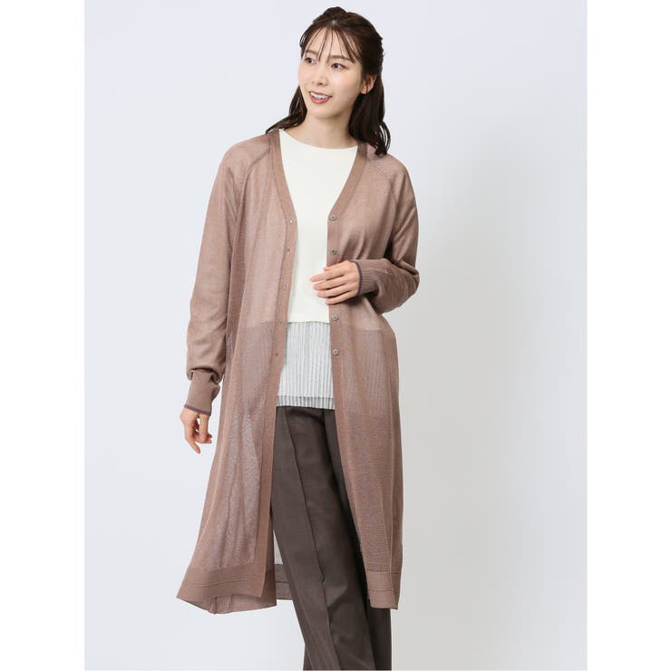 33ベージュ | ハンチ/HUNCH ラメシアー ロングカーディガン | TAKA-Q WOMEN