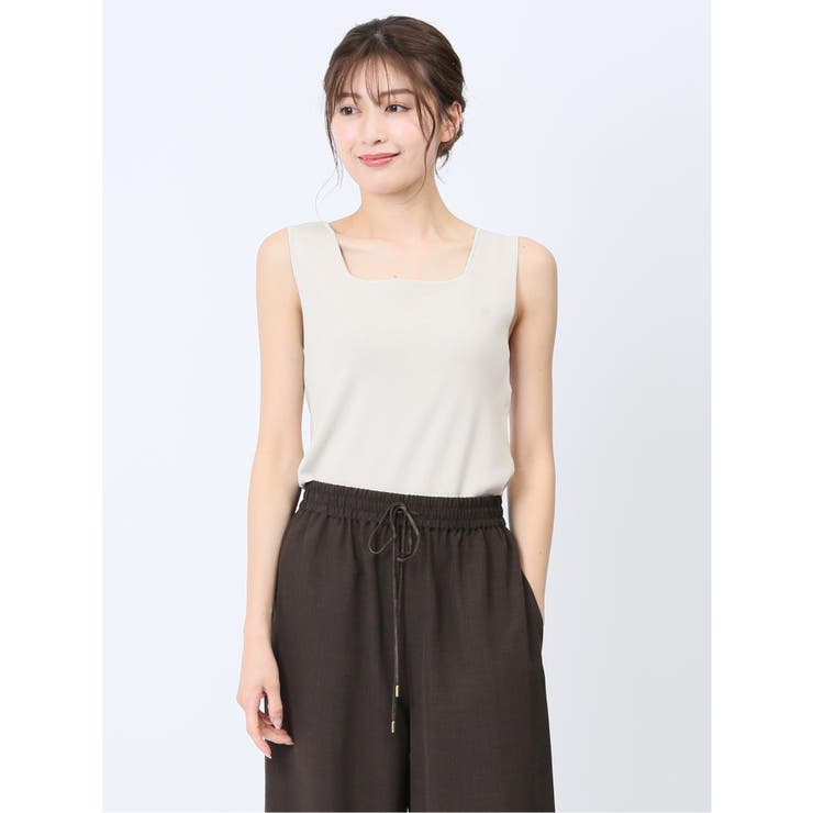 01白 | ハンチ/HUNCH 前後2WAY ニットタンクトップ | TAKA-Q WOMEN