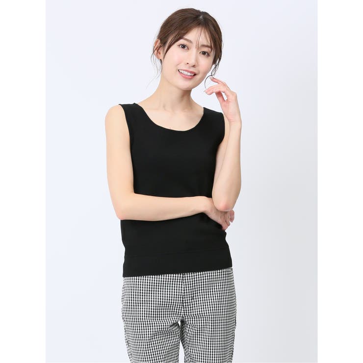 05黒 | ハンチ/HUNCH 前後2WAY ニットタンクトップ | TAKA-Q WOMEN