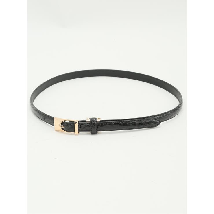 05黒 | リザード型押し ナローベルト | TAKA-Q WOMEN