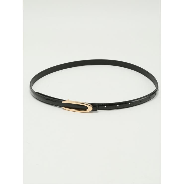 Cバックル エナメル ナローベルト | TAKA-Q WOMEN | 詳細画像1 