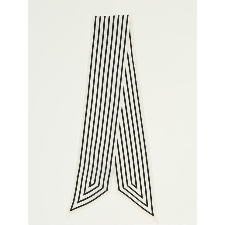 01白 | シルク ストライプ柄スカーフ | TAKA-Q WOMEN