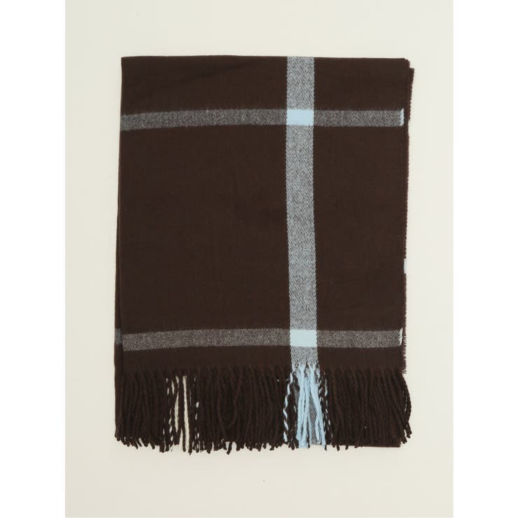 35こげ茶 | ハンドウォッシャブル チェック柄 大判ストール | TAKA-Q WOMEN
