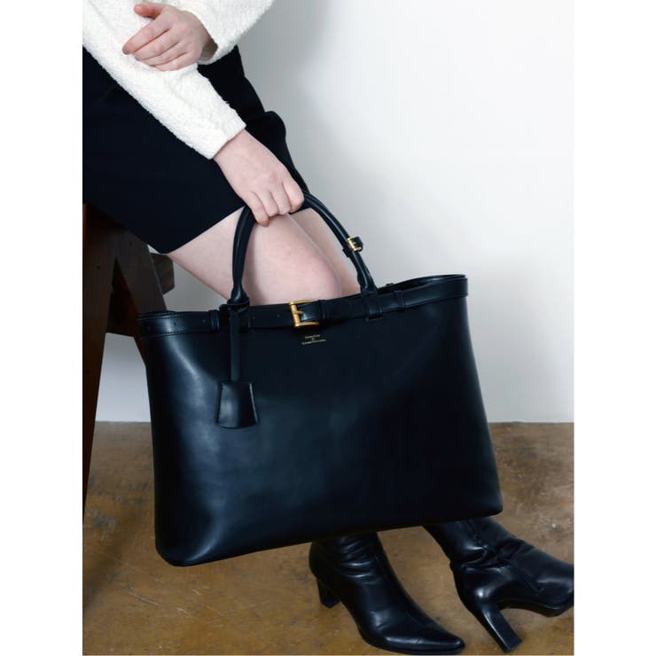 05黒 | BELTED TOTO BAG LARGE | TAKA-Q WOMEN