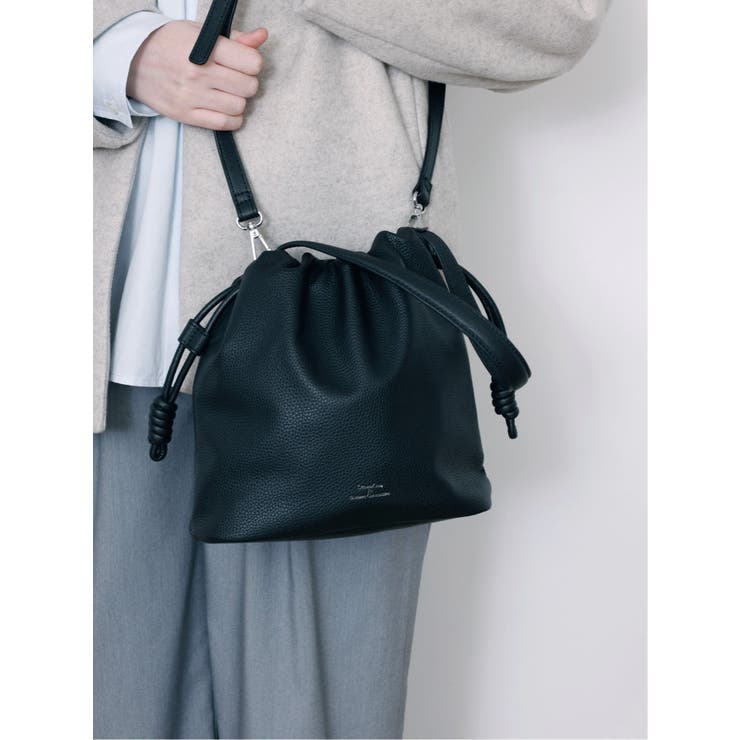 DRAWSTRING BAG SMALL 【shrink leather】 | TAKA-Q WOMEN | 詳細画像4 
