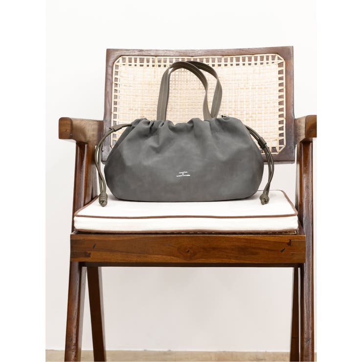 06グレー | DRAWSTRING BAG MEDIUM 【nubuck】 | TAKA-Q WOMEN