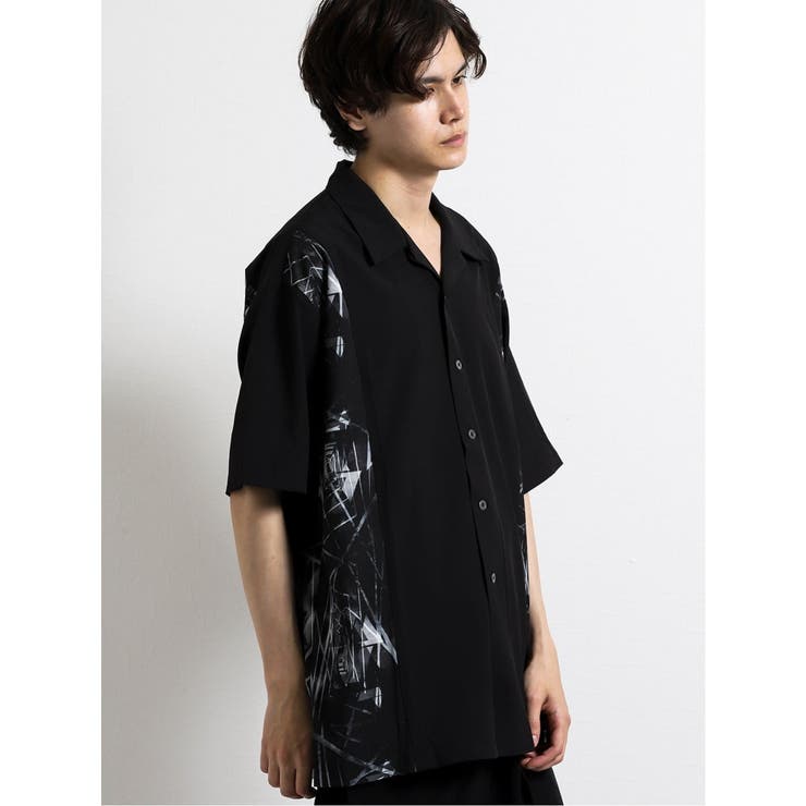semantic design:グラフィック切替オープンカラー半袖BIGシャツ | TAKA-Q MEN | 詳細画像4 
