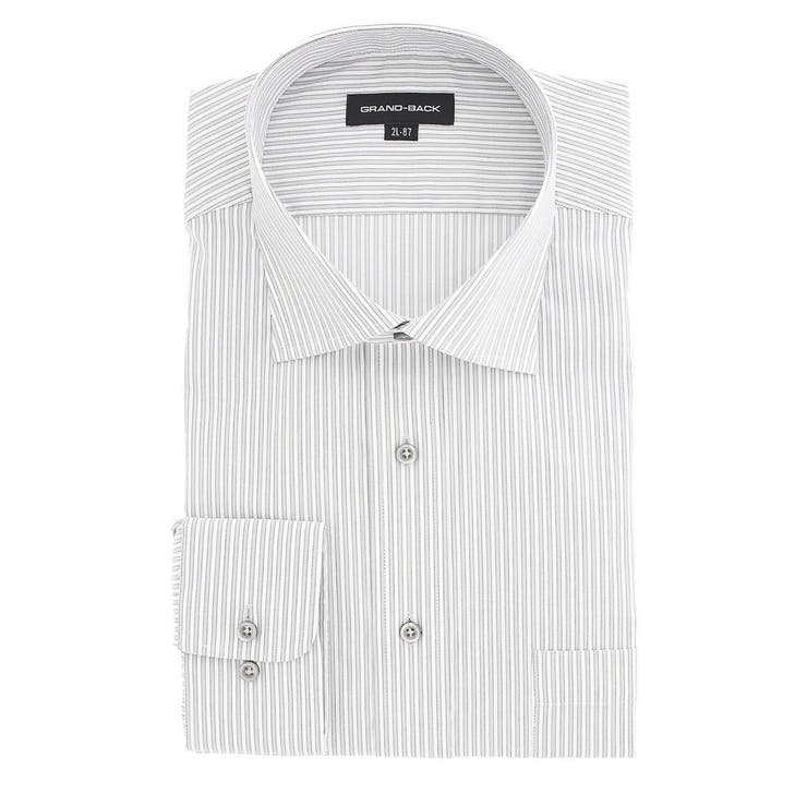 GRAND BACK:形態安定ワイドカラー長袖ビジネスドレスシャツ ワイシャツ | TAKA-Q MEN | 詳細画像1 