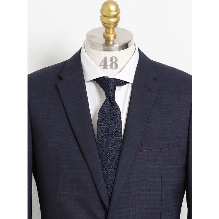 ふるさと納税 TAKA-Q/mens:菱形ソリッド シルクニットネクタイ 5.5cm幅[品番 小物
