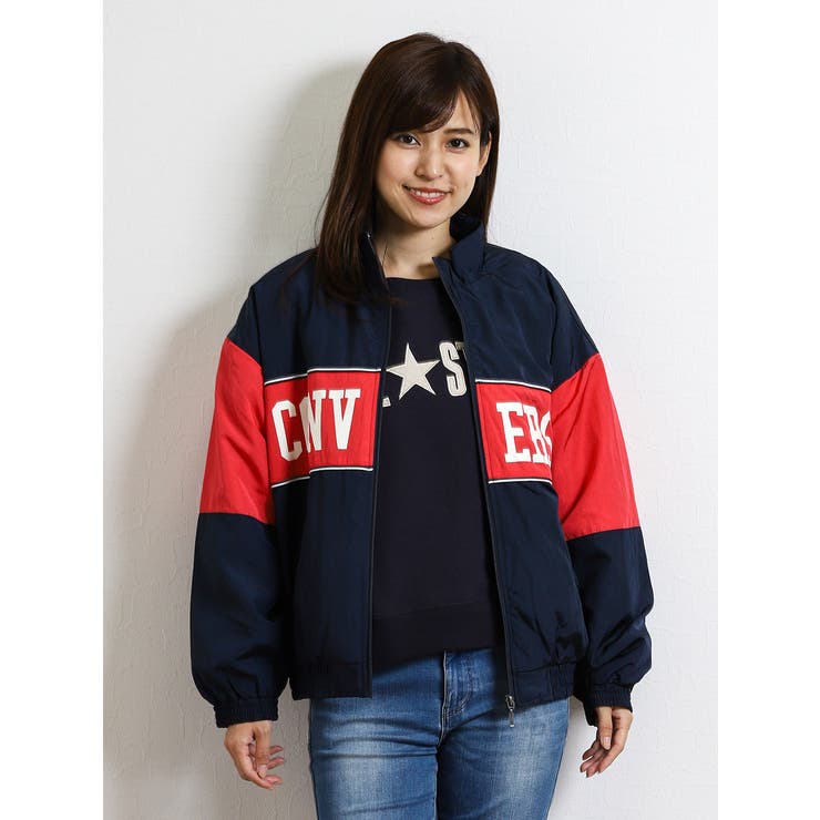 Converse コンバース ロゴプリント配色ジャケット 品番 Tkqj Taka Q タカキュー のレディース ファッション通販 Shoplist ショップリスト