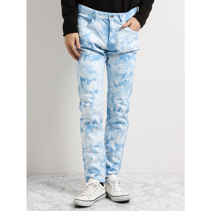 semantic design:ストレッチ カラータイダイ スリムデニムパンツ[品番