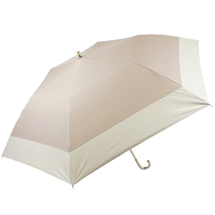 【27】グレージュ | バイカラー 三段スリム折りたたみ傘 Uchimizu ウチミズ | macocca