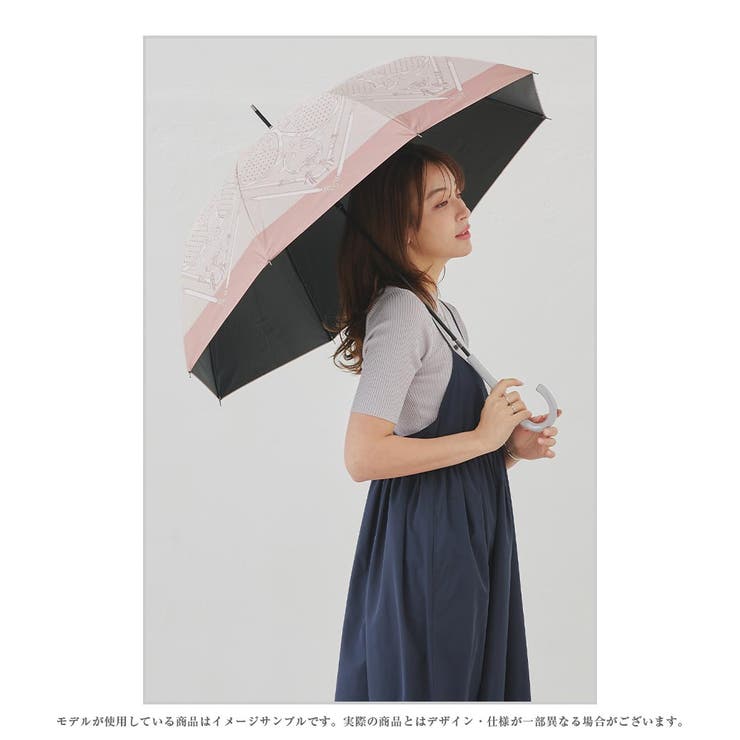 スカーフ柄 晴雨兼用ジャンプ傘（長傘） | macocca | 詳細画像6 