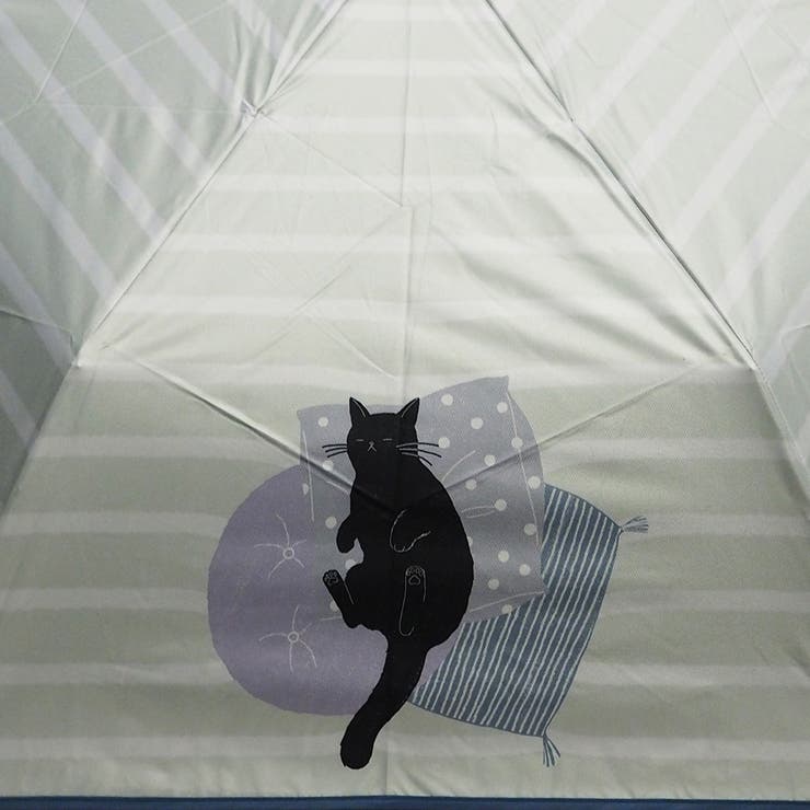 晴雨兼用傘 おやすみ猫柄 折畳み傘 日傘 ねこ ネコ | macocca | 詳細画像17 