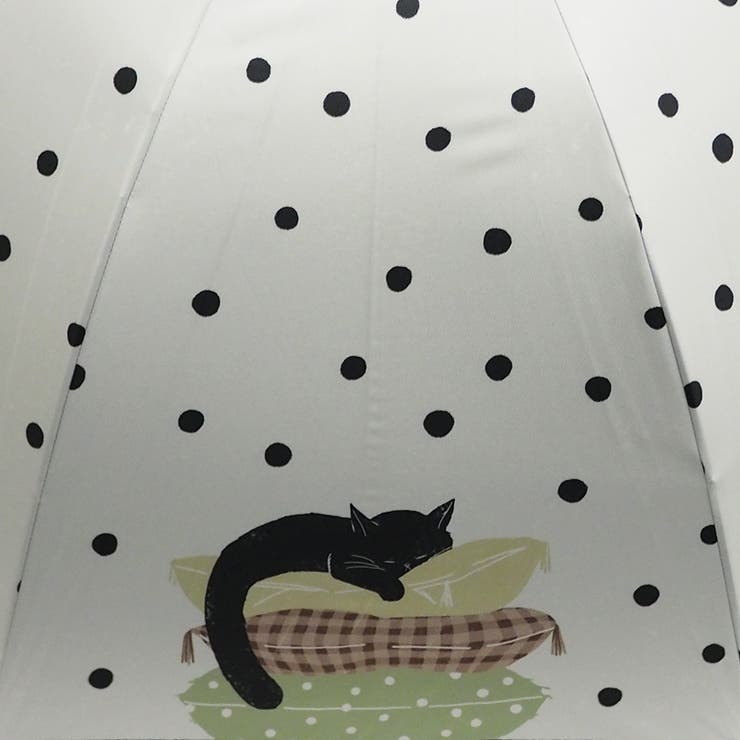 晴雨兼用傘 おやすみ猫柄 ジャンプ傘 日傘 | macocca | 詳細画像8 