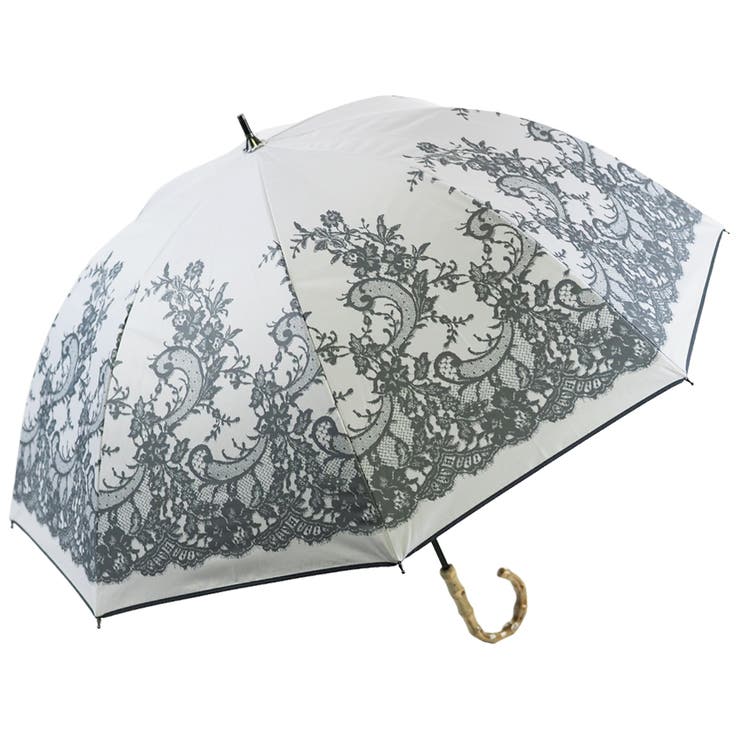 【15】ホワイト | レース柄 晴雨兼用傘 ショート手開き傘 | macocca