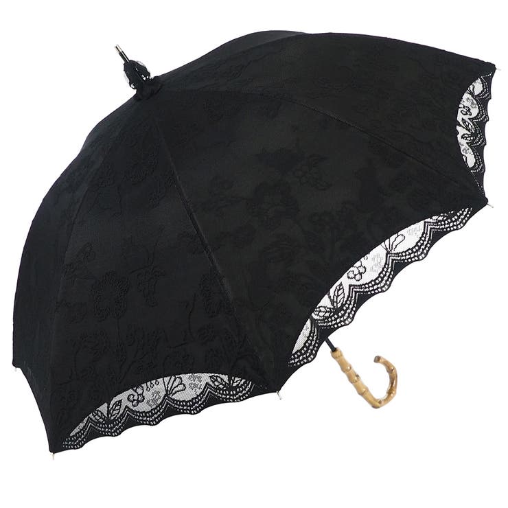 REONARD レオナール　文字ロゴ　晴雨兼用　傘　ブラック　グレー　ゴールド REONARD レオナール文字ロゴ晴雨兼用傘ブラックグレーゴールド