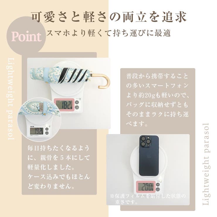 晴雨兼用 サラサ柄 折畳み傘 | macocca | 詳細画像18 