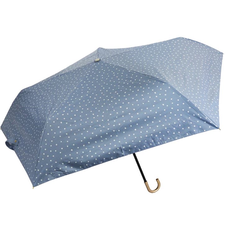 【32】ブルー |  晴雨兼用 ドット柄 折畳み傘 | macocca