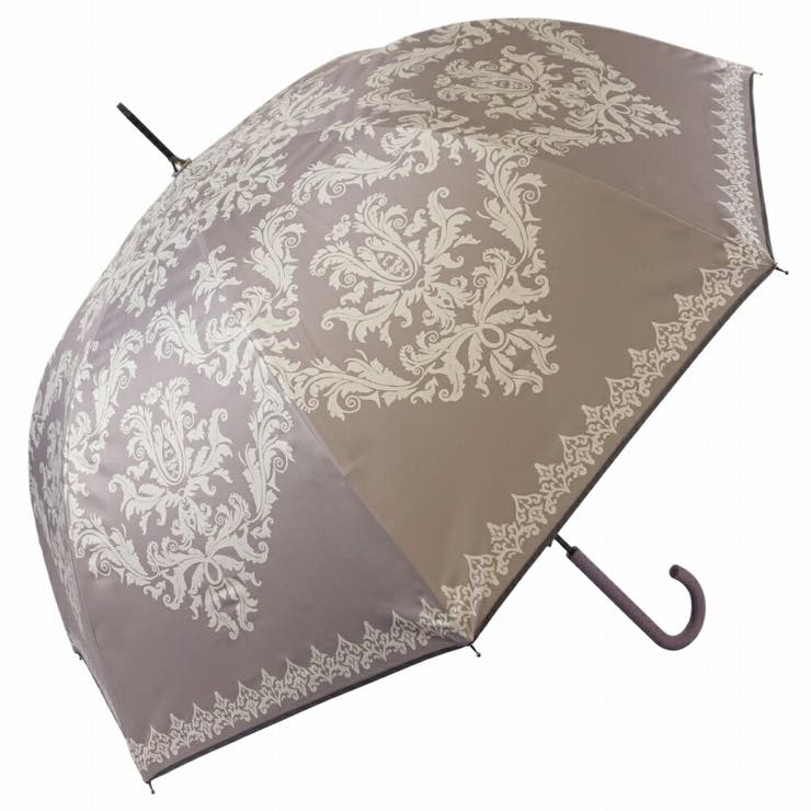 100％完全遮光 日傘/晴雨兼用傘 ジャンプ傘 ダマスクモチーフ 親骨58cm
