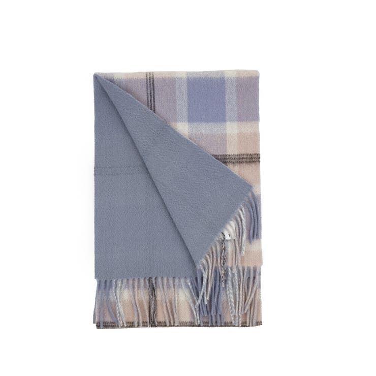 【ch340】チェックサックス | 【2023秋冬】カシミヤリバーシブルマフラー MFRVCH 01 | macocca