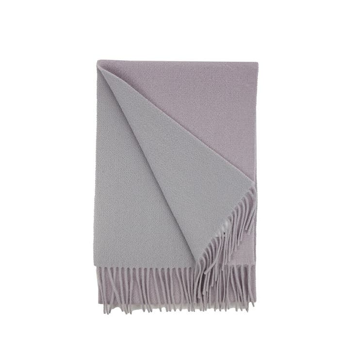 【530】無地ライトパープル | 【2023秋冬】カシミヤリバーシブルマフラー MFRVCH 01 | macocca