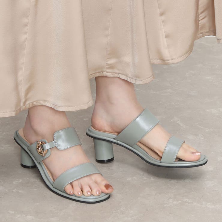 Realta(レアルタ)ゴールド金具付き円柱ヒールサンダル 5030scc | Mafmof | 詳細画像1