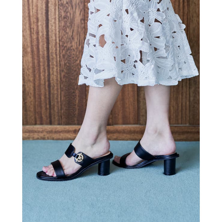 Realta(レアルタ)ゴールド金具付き円柱ヒールサンダル 5030scc | Mafmof | 詳細画像9