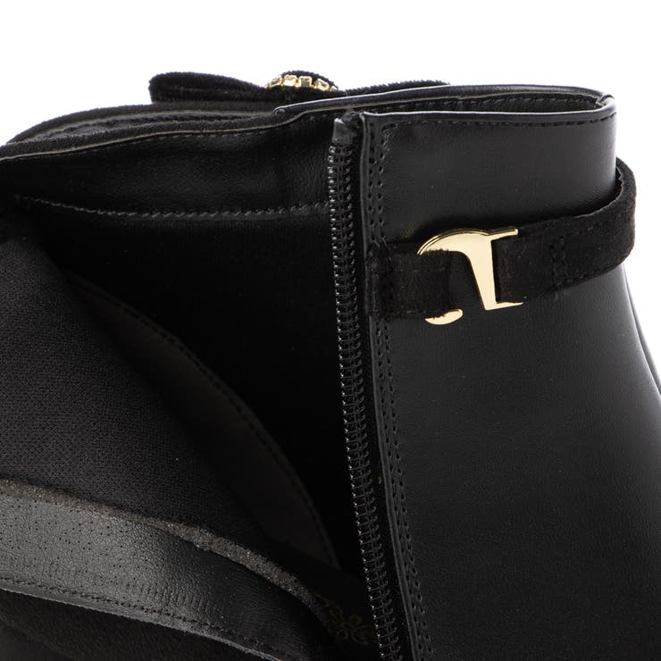 Realta(レアルタ)ビジューチャーム付き厚底フラワーカットショートブーツ | Mafmof | 詳細画像16 