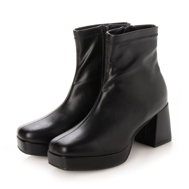 Realta(レアルタ)スクエアートゥ厚底ストレッチアッパーショートブーツ | Mafmof | 詳細画像4 