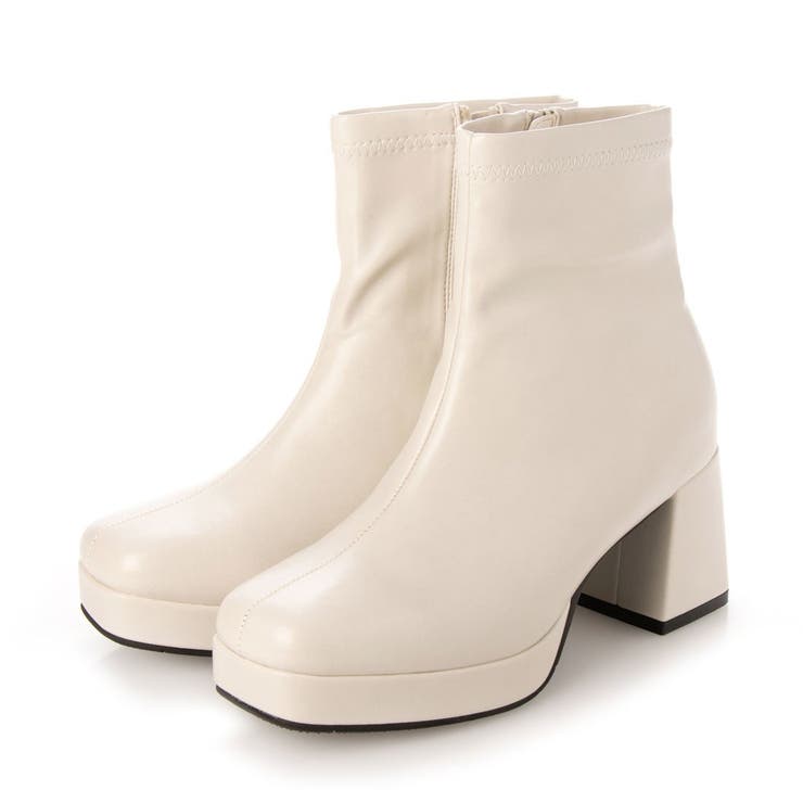 Realta(レアルタ)スクエアートゥ厚底ストレッチアッパーショートブーツ | Mafmof | 詳細画像6 