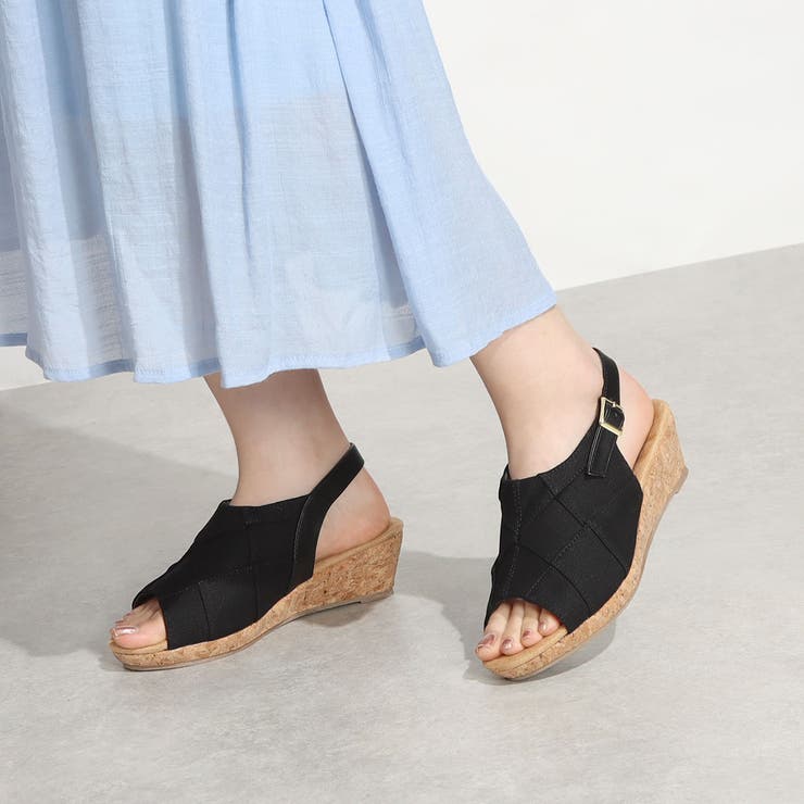 Mafmof(マフモフ)らくふわやわらかソールパッチワークウェッジサンダル | Mafmof | 詳細画像1 