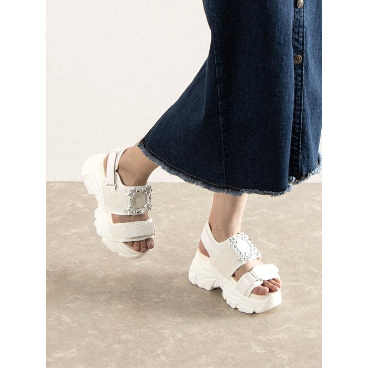 ファビオ♡厚底ボリュームソールサンダル Shoes in Closet サンダル 厚底 ボリュームソール ベルクロ