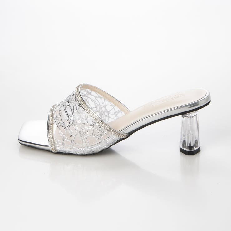 Realta(レアルタ)シースルーラメレースクリアヒールサンダル | Mafmof | 詳細画像13 